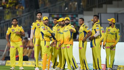 Chennai Super Kings captain MS Dhoni with teammates during the IPL 2023 match (PTI) Chennai Super Kings captain MS Dhoni with teammates during the IPL 2023 match (PTI)