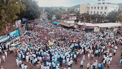 Protests were held to condemn the killing of Jain monk Aacharya Kaamakumar Nandi from the Hirekodi Jain Aashram in Belagavi (HT Photo) Protests were held to condemn the killing of Jain monk Aacharya Kaamakumar Nandi from the Hirekodi Jain Aashram in Belagavi (HT Photo)