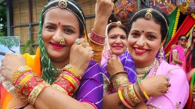 While Hariyali Teej is celebrated to commemorate Lord Shiva and Mata Parvati's union, Hartalika Teej is observed to mark the day when Parvati's female friends abducted (harat means to abduct) her... (PTI) While Hariyali Teej is celebrated to commemorate Lord Shiva and Mata Parvati's union, Hartalika Teej is observed to mark the day when Parvati's female friends abducted (harat means to abduct) her... (PTI)