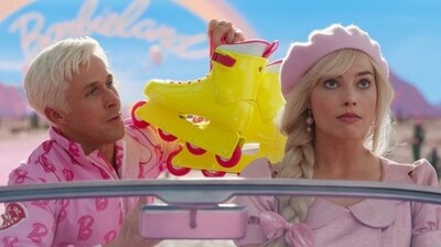 Barbie stars Margot Robbie as Barbie and Ryan Gosling as Ken. Barbie stars Margot Robbie as Barbie and Ryan Gosling as Ken.