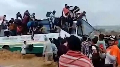 Uttarakhand bus tries to cross river with heavy flow, passengers jump out