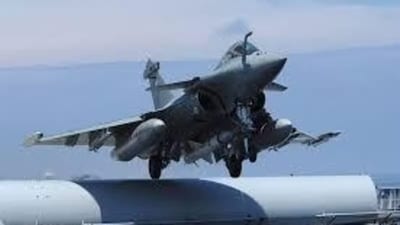 File photo of Rafale Marine fighter taking off from an aircraft carrier.
