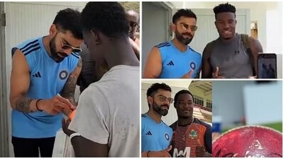 Virat Kohli clicks pictures, signs autographs with fans Virat Kohli clicks pictures, signs autographs with fans