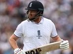 England's Jonny Bairstow reacts as he walks back to the pavilion after losing his wicket for 5 runs on day four of the third Ashes cricket Test match between England and Australia at Headingley England's Jonny Bairstow reacts as he walks back to the pavilion after losing his wicket for 5 runs on day four of the third Ashes cricket Test match between England and Australia at Headingley