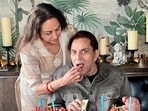 Dharmendra and Hema Malini are seen together on special ocassions. Dharmendra and Hema Malini are seen together on special ocassions.