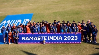 Sri Lanka's players pose with the World Cup Trophy after their victory during the ICC Men's Cricket World Cup Qualifier (AFP) Sri Lanka's players pose with the World Cup Trophy after their victory during the ICC Men's Cricket World Cup Qualifier (AFP)