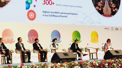 Delegates and participants from 57 cities across the world and 35 cities from India, including 45 Mayors, deputy Mayors of the global cities participated in the summit (Twitter Photo) Delegates and participants from 57 cities across the world and 35 cities from India, including 45 Mayors, deputy Mayors of the global cities participated in the summit (Twitter Photo)