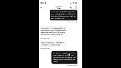 Delivery agent steals food from customer and 'brags' about it. (Reddit/@dmfuller) Delivery agent steals food from customer and 'brags' about it. (Reddit/@dmfuller)
