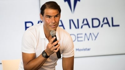 Spanish tennis player Rafael Nadal talks during a press conference in June 2023 (AFP) Spanish tennis player Rafael Nadal talks during a press conference in June 2023 (AFP)