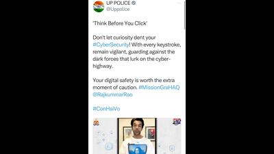 In future, the U.P. Police plans to engage more actors and sportspersons in its cybercrime awareness campaign. (Twitter) In future, the U.P. Police plans to engage more actors and sportspersons in its cybercrime awareness campaign. (Twitter)