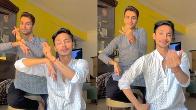 The image shows two men dancing to Dagabaaz Re. ( Instagram/@rahulsharma.rg) The image shows two men dancing to Dagabaaz Re. ( Instagram/@rahulsharma.rg)