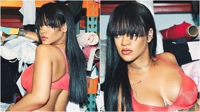 Pregnant Rihanna slips into a bikini for a Savage X Fenty photoshoot. (Instagram) Pregnant Rihanna slips into a bikini for a Savage X Fenty photoshoot. (Instagram)