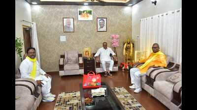 SBSP chief Om Prakash Rajbhar with U.P. deputy CM Brajesh Pathak. (Sourced) SBSP chief Om Prakash Rajbhar with U.P. deputy CM Brajesh Pathak. (Sourced)