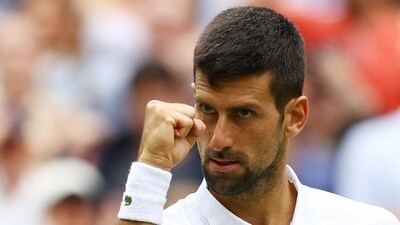 Serbia's Novak Djokovic celebrates winning his fourth match against Poland's Hubert Hurkacz (REUTERS)