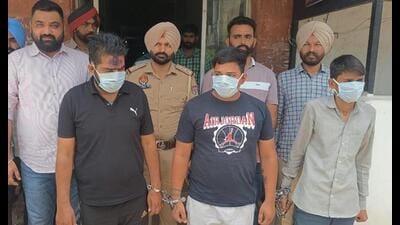 The Amritsar police have arrested three members of the Jaggu Bhagwanpuria gang, including a shooter, from Meerut in Uttar Pradesh (UP) during a murder bid case probe, said officials on Tuesday. The Amritsar police have arrested three members of the Jaggu Bhagwanpuria gang, including a shooter, from Meerut in Uttar Pradesh (UP) during a murder bid case probe, said officials on Tuesday.