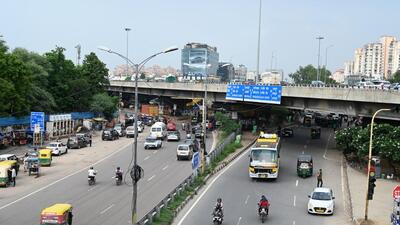 The spot at Iffco Chowk where three men snatched a bag from the CNG station employees in Gurugram on Tuesday. (Parveen Kumar/HT Photo)