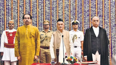 Till his term ended, the then governor, Bhagat Singh Koshyari (C), did not approve the names sent by Uddhav Thackeray (L) government. Advocate CU Singh, who appeared for the petitioner, said it was binding on the governor to decide on the names recommended by the state cabinet. He also informed the court that on September 5, 2022, the governor, without taking any reasonable decision on the nomination, returned the names following a change in the government. (HT Archives) Till his term ended, the then governor, Bhagat Singh Koshyari (C), did not approve the names sent by Uddhav Thackeray (L) government. Advocate CU Singh, who appeared for the petitioner, said it was binding on the governor to decide on the names recommended by the state cabinet. He also informed the court that on September 5, 2022, the governor, without taking any reasonable decision on the nomination, returned the names following a change in the government. (HT Archives)