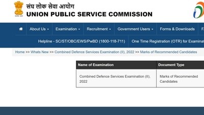 UPSC CDS II 2022 marks of recommended candidates released at upsc.gov.in UPSC CDS II 2022 marks of recommended candidates released at upsc.gov.in