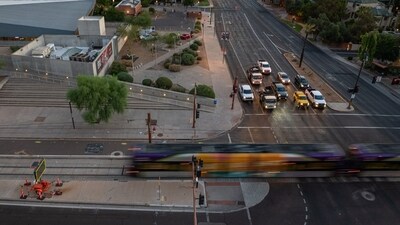 A light rail train downtown during a heatwave in Phoenix, Arizona, US, on Tuesday, July 11, 2023. A massive heat wave will build in the southern US and expand into the Pacific Northwest this week, with temperatures in the Southwest rising to as much as 120F (49C) on Thursday, Friday and Saturday. Photographer: Ash Ponders/Bloomberg (Bloomberg) A light rail train downtown during a heatwave in Phoenix, Arizona, US, on Tuesday, July 11, 2023. A massive heat wave will build in the southern US and expand into the Pacific Northwest this week, with temperatures in the Southwest rising to as much as 120F (49C) on Thursday, Friday and Saturday. Photographer: Ash Ponders/Bloomberg (Bloomberg)
