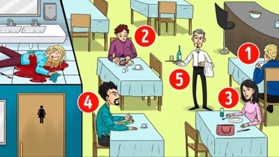 Brain Teaser: Can you identify the killer of the woman murdered in the restroom of a restaurant? (Twitter/@suryanandannet) Brain Teaser: Can you identify the killer of the woman murdered in the restroom of a restaurant? (Twitter/@suryanandannet)