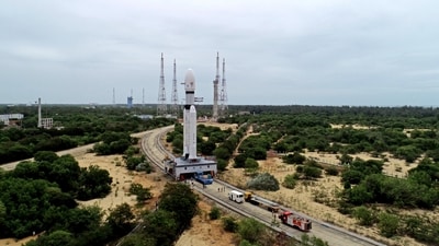 Chandrayaan-3, India’s third lunar exploration mission is ready to take off in fourth operational mission (M4) of LVM3 launcher. (Isro) Chandrayaan-3, India’s third lunar exploration mission is ready to take off in fourth operational mission (M4) of LVM3 launcher. (Isro)