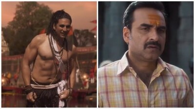 Akshay Kumar and Pankaj Tripathi in stills from OMG 2 teaser.