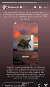 Kusha Kapila's Instagram Story. Kusha Kapila's Instagram Story.