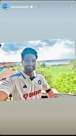 Rohit Sharma posted a photo of himself with the new jersey in his Instagram stories (Rohit Sharma Instagram) Rohit Sharma posted a photo of himself with the new jersey in his Instagram stories (Rohit Sharma Instagram)