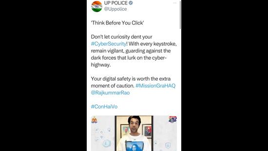 In future, the U.P. Police plans to engage more actors and sportspersons in its cybercrime awareness campaign. (Twitter)