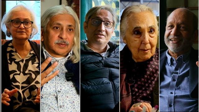 (From Left) Namita Gokhale, Sanjoy Roy, Ravish Kumar, Romila Thapar and Siddhartha Basu are among the personalities featured in this montage. (Courtesy Seagull Books) (From Left) Namita Gokhale, Sanjoy Roy, Ravish Kumar, Romila Thapar and Siddhartha Basu are among the personalities featured in this montage. (Courtesy Seagull Books)