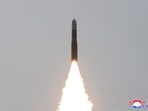  Korean People's Army test-launches a Hwasong-18 intercontinental ballistic missile from an undisclosed location in North Korea. 