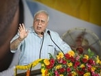 Kapil Sibal, Senior leader addresses during a rally organized in Delhi. HT File Photo/ Sanchit Khanna)