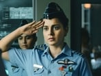 Kangana Ranaut in new stills from Tejas. Kangana Ranaut in new stills from Tejas.