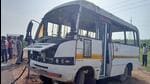 Police said that bus was carrying passengers beyond its capacity (HT Photo)