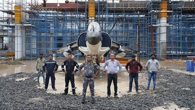 Indian Navy placed the first artefact at the National Maritime Heritage Complex (NMHC) in Lothal. (ANI photo) Indian Navy placed the first artefact at the National Maritime Heritage Complex (NMHC) in Lothal. (ANI photo)