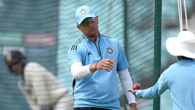 India's head coach Rahul Dravid during a training session at The Oval (AP) India's head coach Rahul Dravid during a training session at The Oval (AP)