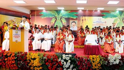 Chennai: CM M K Stalin requested Union minister Piyush Goyal on Wednesday to allot 10,000 MT each of wheat and tur dal every month from the central stock to cool the rising food prices. (ANI) Chennai: CM M K Stalin requested Union minister Piyush Goyal on Wednesday to allot 10,000 MT each of wheat and tur dal every month from the central stock to cool the rising food prices. (ANI)