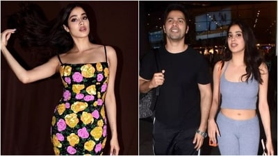 Janhvi Kapoor stuns in two gorgeous looks for Bawaal promotions and returning to Mumbai with Varun Dhawan. (Instagram) Janhvi Kapoor stuns in two gorgeous looks for Bawaal promotions and returning to Mumbai with Varun Dhawan. (Instagram)