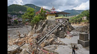 Massive devastation happened in the areas having high infrastructure development such as hydel project, hill cutting for widening of roads and destruction of forest cover for infrastructure projects (PTI)