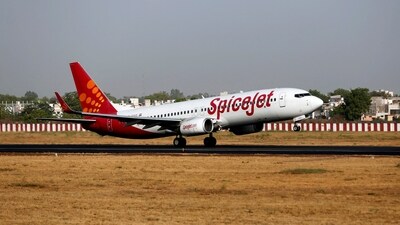 A SpiceJet passenger Boeing 737-800 aircraft takes off from Sardar Vallabhbhai Patel international airport in Ahmedabad. (REUTERS)