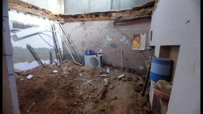 Three members of a family, including a pregnant woman, died when the roof of their house collapsed on Wednesday after three days of heavy rain in Kotkapura of Faridkot district on Wednesday. Three members of a family, including a pregnant woman, died when the roof of their house collapsed on Wednesday after three days of heavy rain in Kotkapura of Faridkot district on Wednesday.