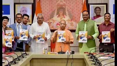 UP chief minister Yogi Adityanath, along with deputy chief minister Brajesh Pathak, releases the rating of nursing and paramedical institutions by Quality Council of India (QCI) under ‘Mission Niramaya’, in Lucknow, Wednesday. (PTI Photo) UP chief minister Yogi Adityanath, along with deputy chief minister Brajesh Pathak, releases the rating of nursing and paramedical institutions by Quality Council of India (QCI) under ‘Mission Niramaya’, in Lucknow, Wednesday. (PTI Photo)