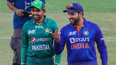Babar Azam (L) and Rohit Sharma will renew the rivalry in the Asia Cup in August (Getty ) Babar Azam (L) and Rohit Sharma will renew the rivalry in the Asia Cup in August (Getty )