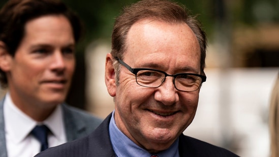 Kevin Spacey arrives at Southwark Crown Court in London, Tuesday, July 11, 2023 where he is accused of sexual offenses against four men (Aaron Chown/PA via AP) (AP)