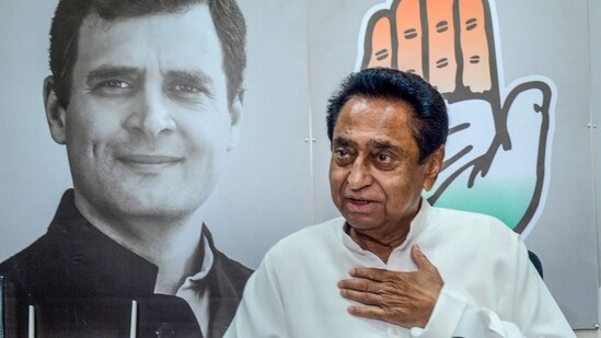 Madhya Pradesh Congress President Kamal Nath interacts with the media. (PTI)