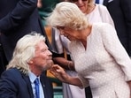 Richard Branson beamed as he was greeted by Camilla.
