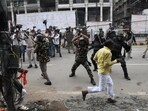 Police lathicharge BJP workers during a protest against the Bihar government on Patna. Police lathicharge BJP workers during a protest against the Bihar government on Patna.