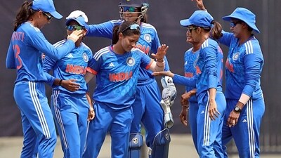Indian players celebrates a wicket against Bangladesh. (BCCI Women Twitter) Indian players celebrates a wicket against Bangladesh. (BCCI Women Twitter)