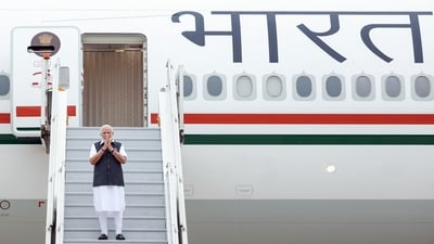 Prime Minister Narendra Modi emplanes for Paris for a state visit to France on Thursday. (Twitter)