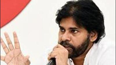 At a public rally at Eluru on Sunday, Tollywood actor and Jana Sena Party president Pawan Kalyan alleged that village volunteers were helping anti-social elements in women trafficking. (ANI)